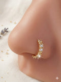 Chunky Gold Plated Cubic Zirconia Nose Ring (8mm)