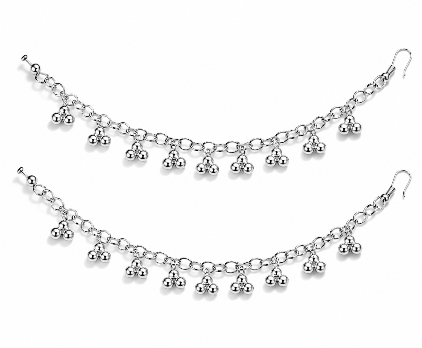 Zia | Simple Silver Sahare Earring Chain