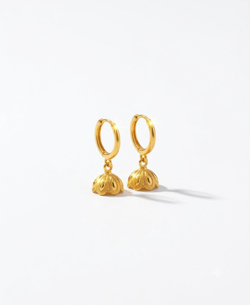 Phoolkari | 24K Micro Gold-Plated Brass Mini Jumka