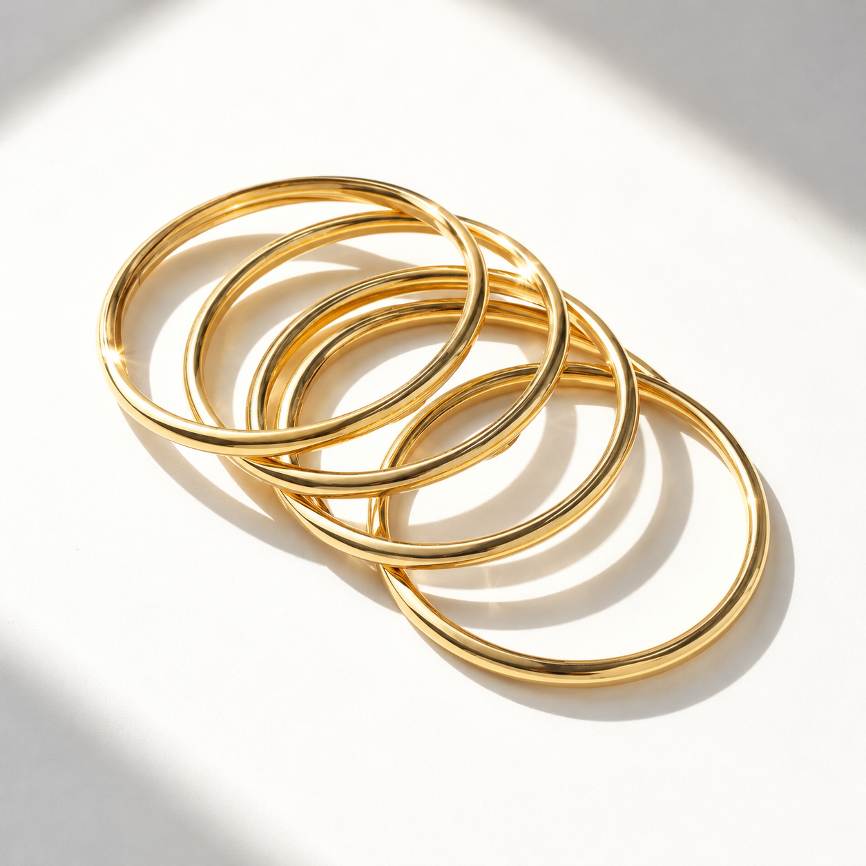 Mira | 6 18K Gold Plated Stainless Steel Bangles