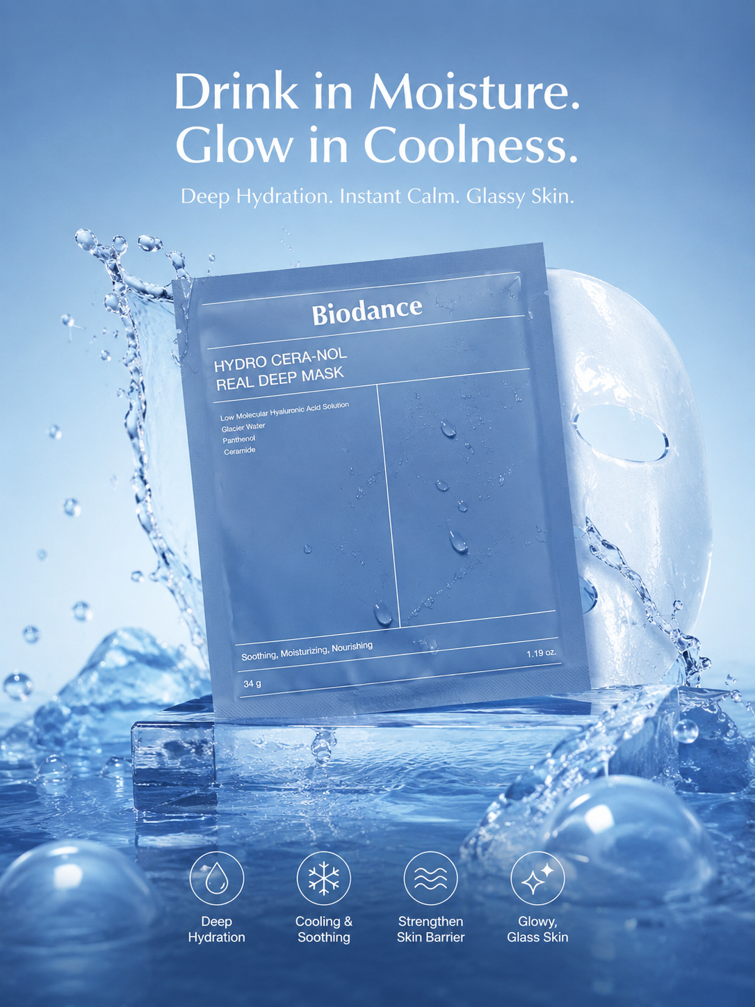 4 sheet Biodance Hydro Cera-Nol Real Deep Sheet Mask (From Korea)