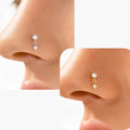 Cubic Zirconia Simple Dangle Nose Stud (Gold and Silver)