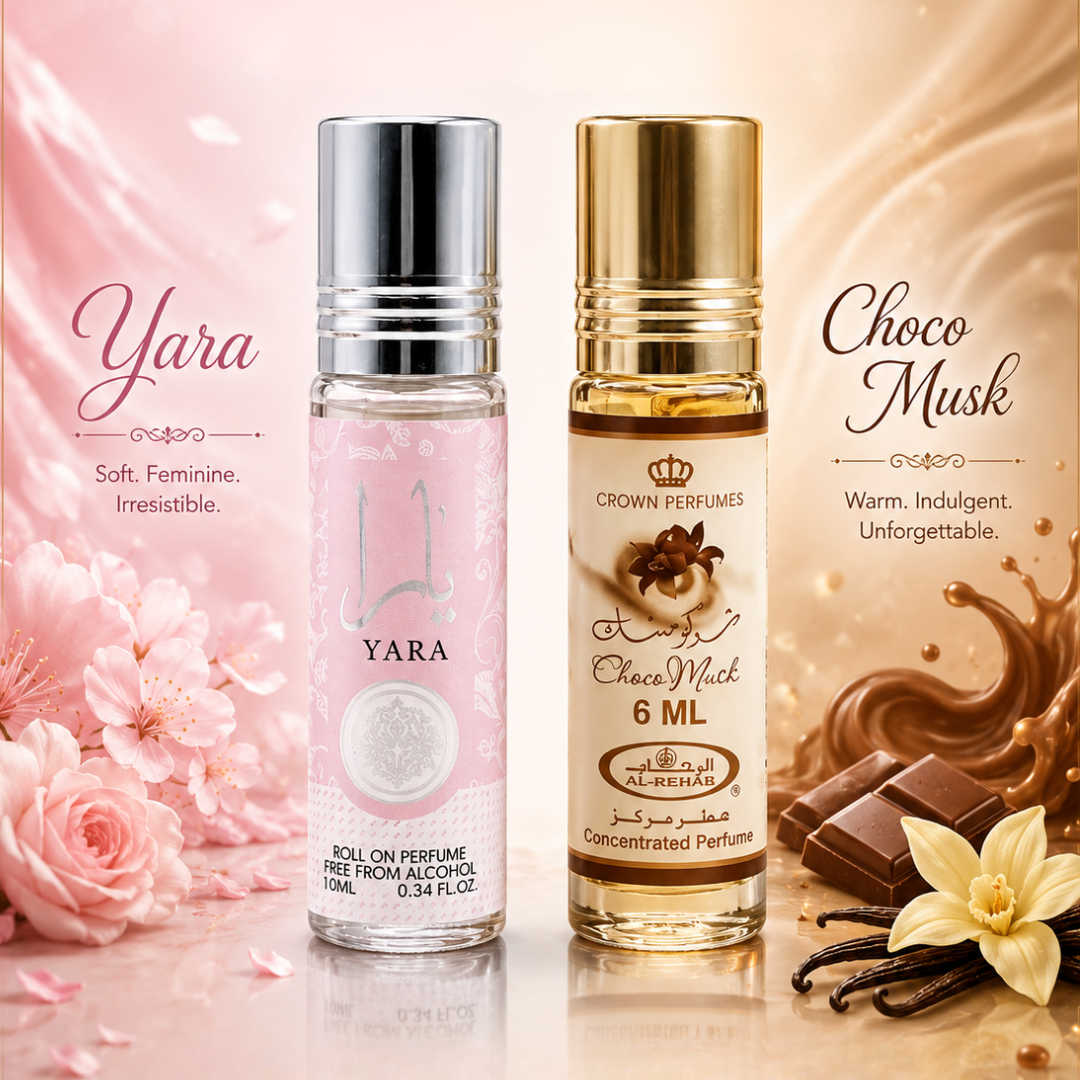2 roll on perfume pack (Yara and Choco Musk)