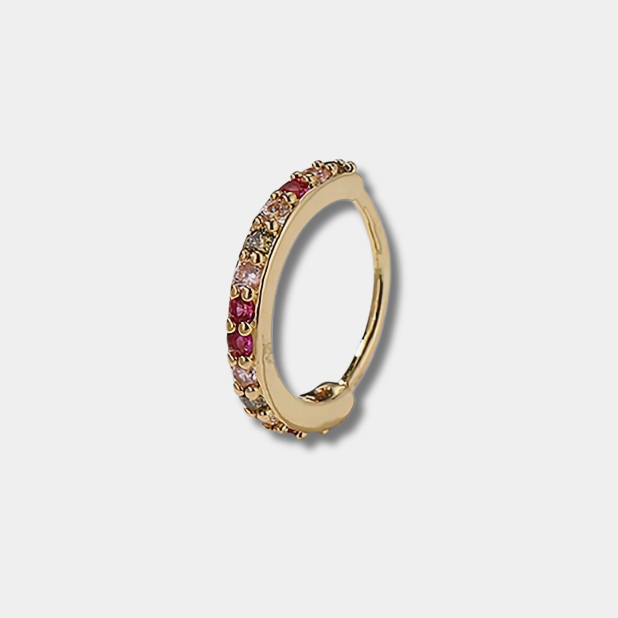 1PC Gold Multicolour Fashion Rhinestone Micro Inlaid Nose Ring – Stylish Women’s Nose Piercing Jewelry