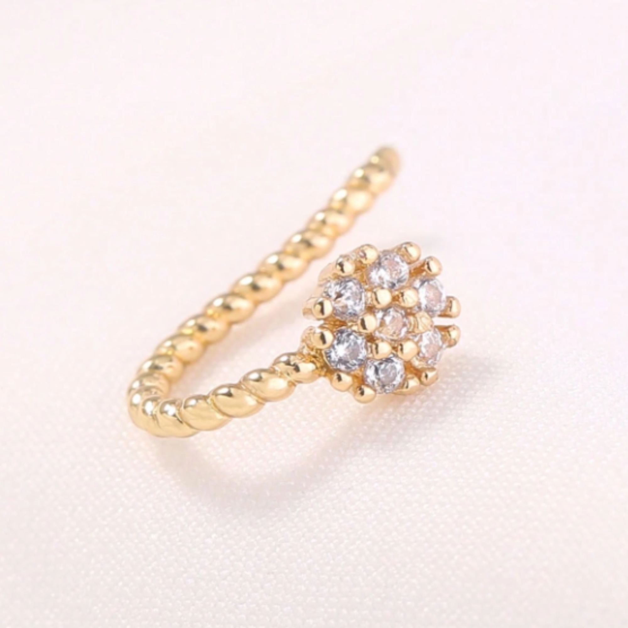 Twisted Nose Pin with inlaid Zirconia