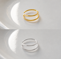 Smooth Double hoop nose ring - 925 Sterling Silver (no hinge design) - Gold and Silver Options
