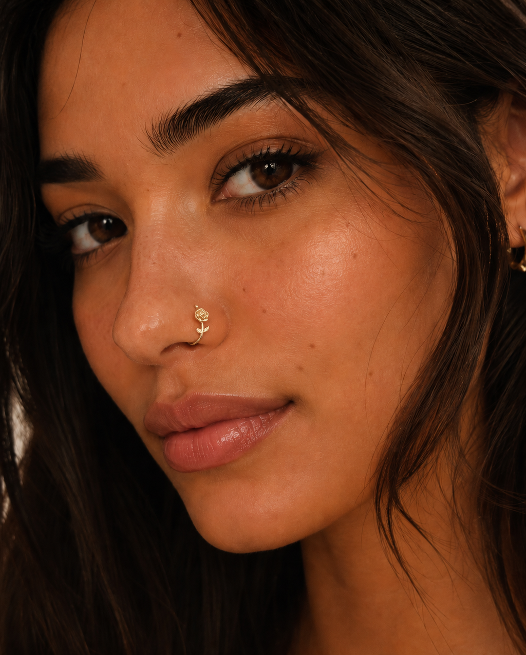 Gold and Silver Rose Nose/Cartilage/Ear Piercing