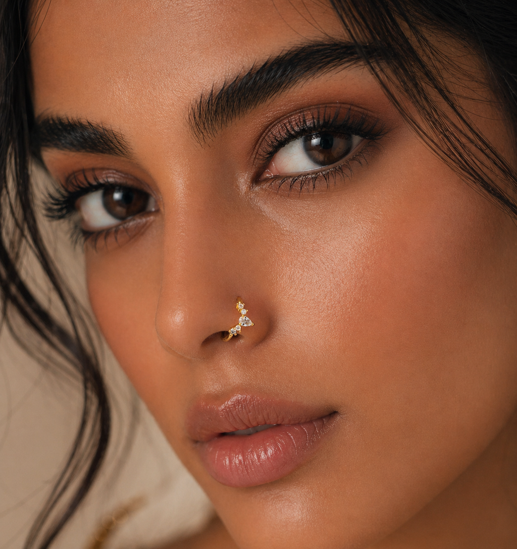 Royal Crown Cubic Zirconia Nose Ring (0.8 cm)