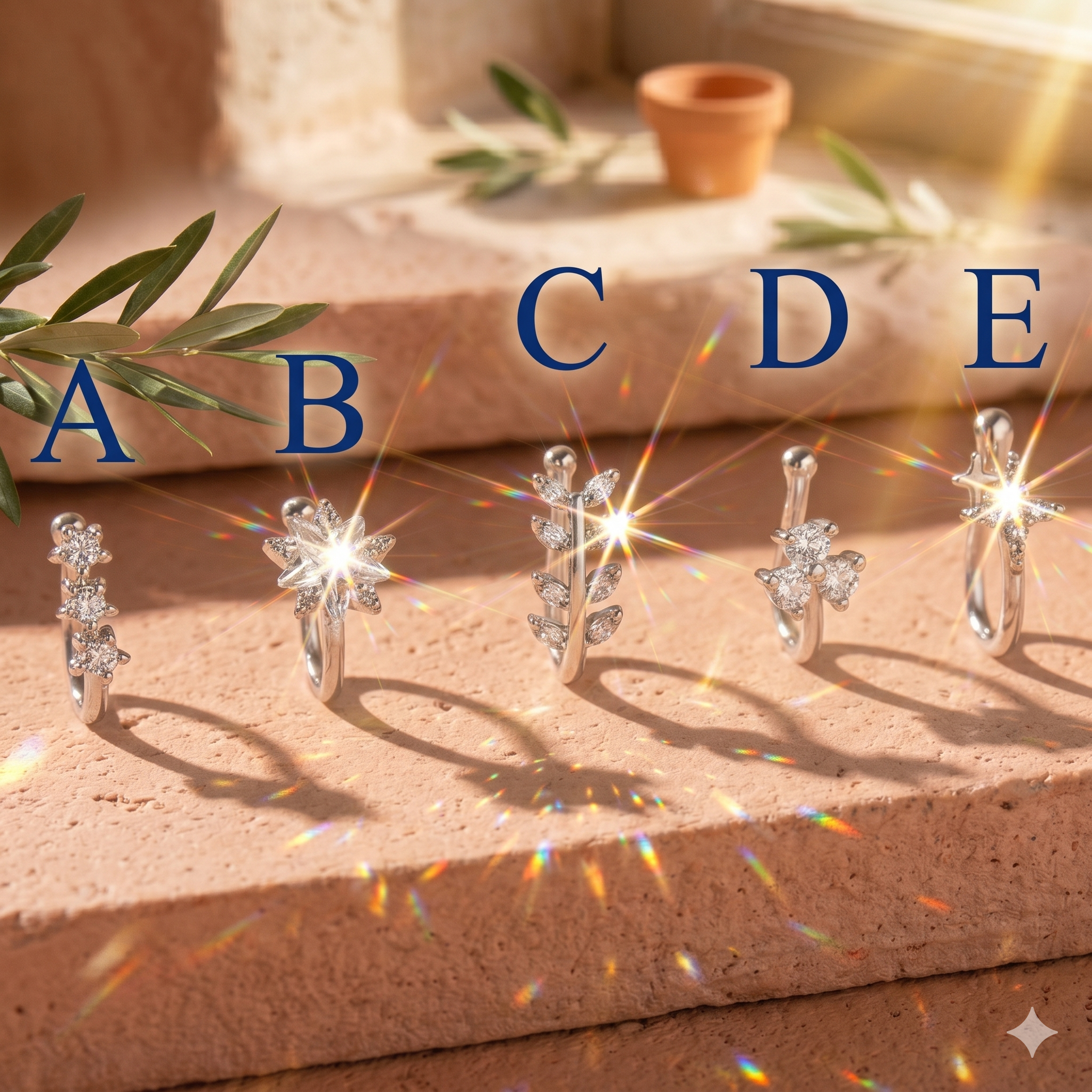 Mix/Match Silver Cubic Zirconia Nose Pins