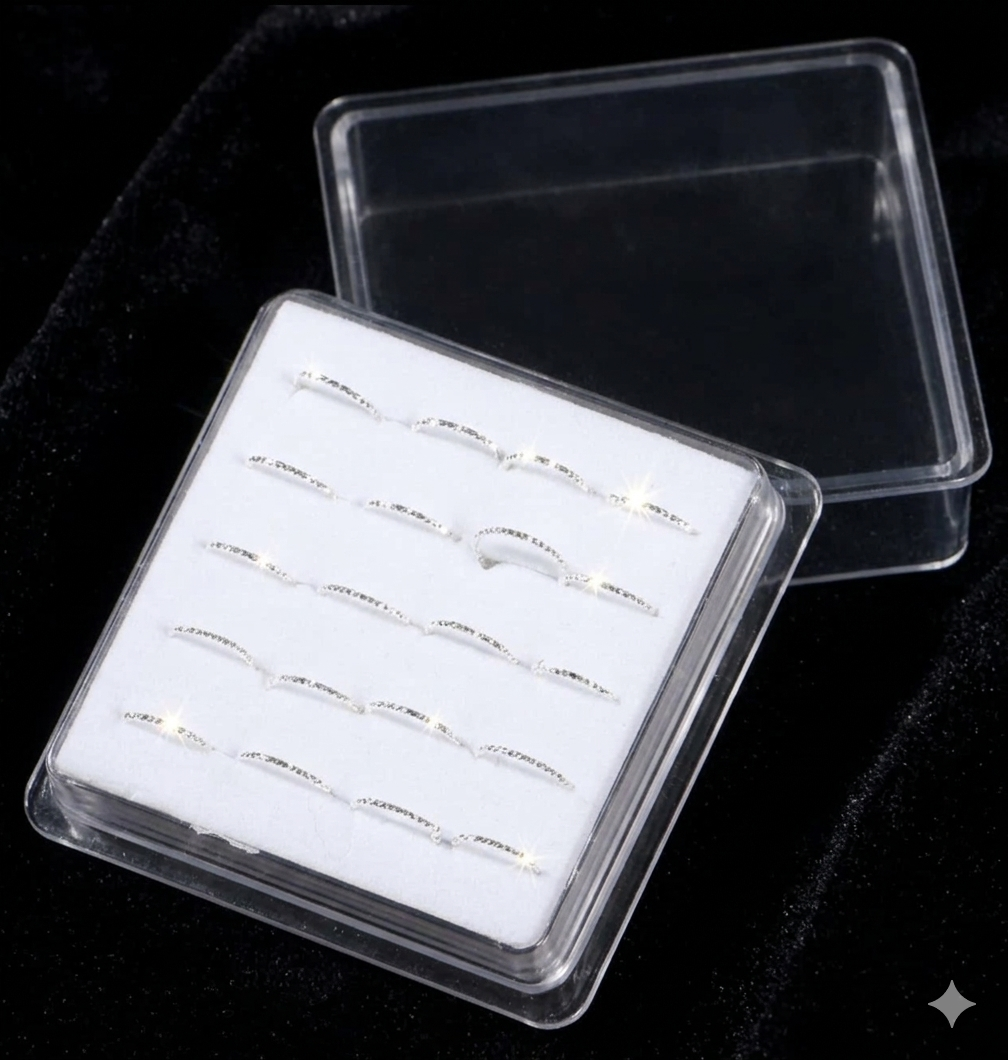 20 pcs Starry Copper Nose Rings Gold/Silver/Mix