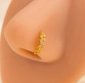 Gold Plated Floral Zirconia Cluster Nose Ring