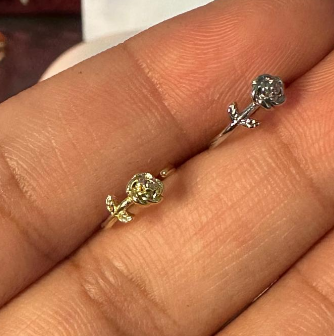 Gold and Silver Rose Nose/Cartilage/Ear Piercing