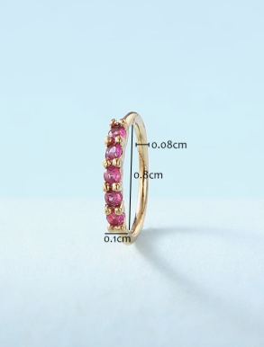 Magenta Cubic Zirconia Gold Ring