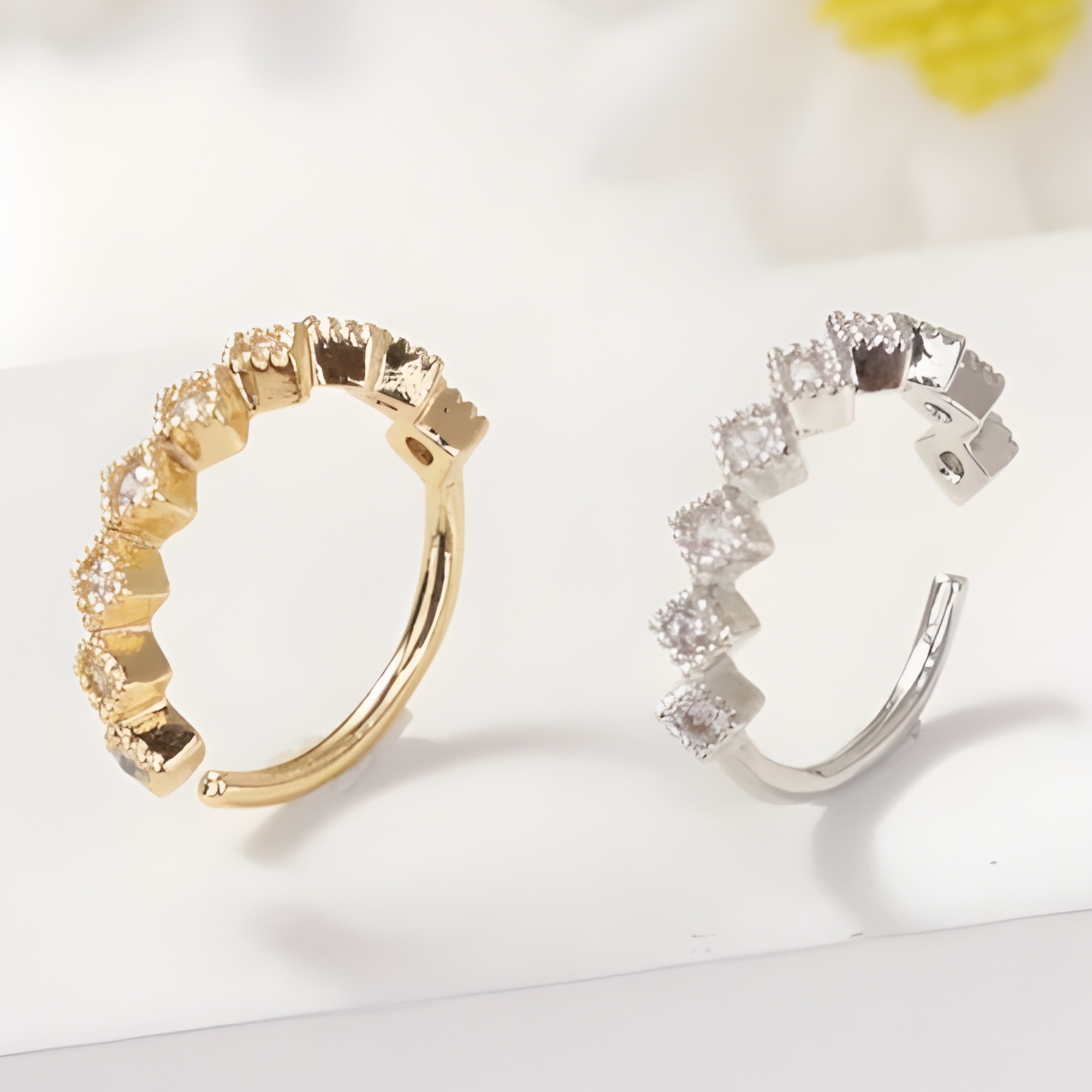 Cubic Zirconia Gold Plated Nose Ring (Gold/Silver)