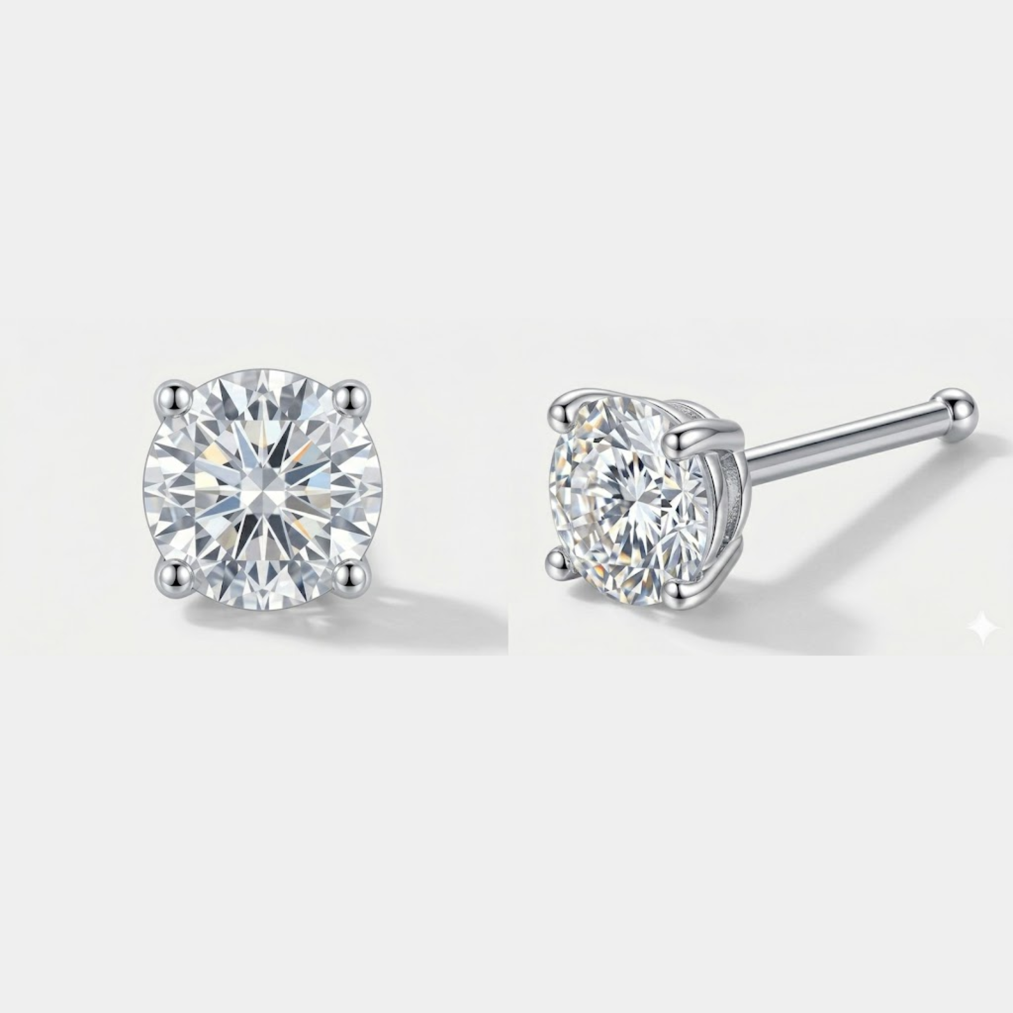 925 Sterling Silver 4 Claw Nose Stud (2 Pack)