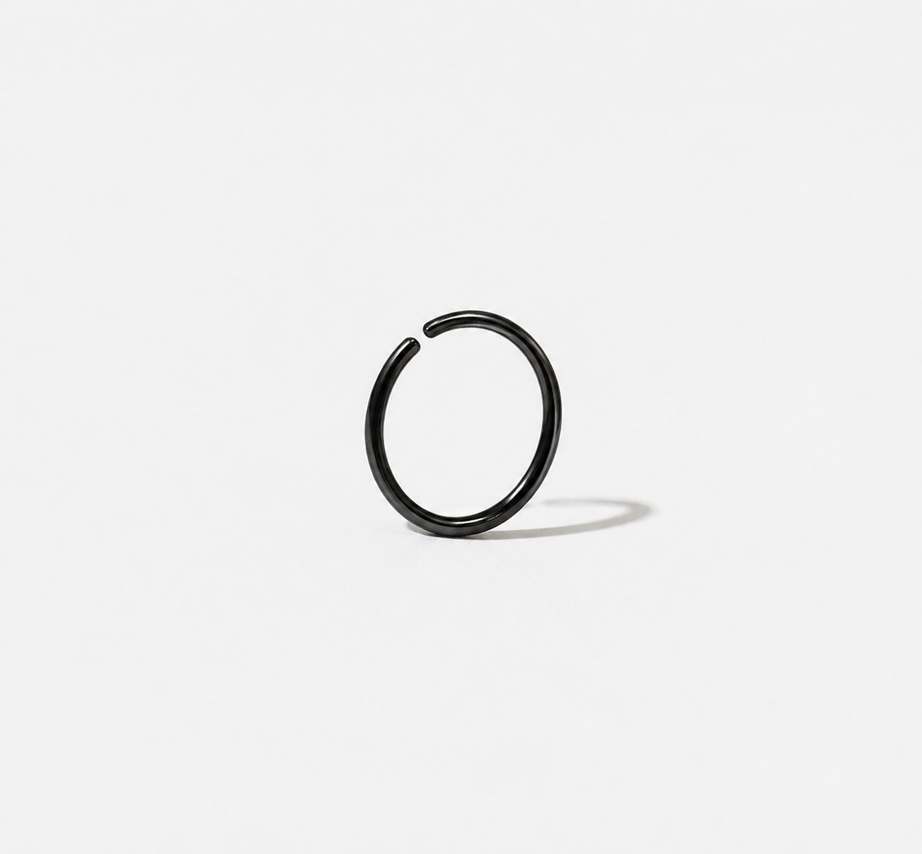 Black 925 Sterling Silver Nose Ring Hoop – Cartilage / Lip Piercing (No Hinge, Seamless Design)