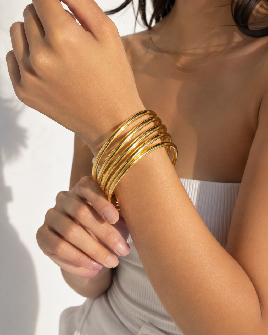 Mira | 6 18K Gold Plated Stainless Steel Bangles