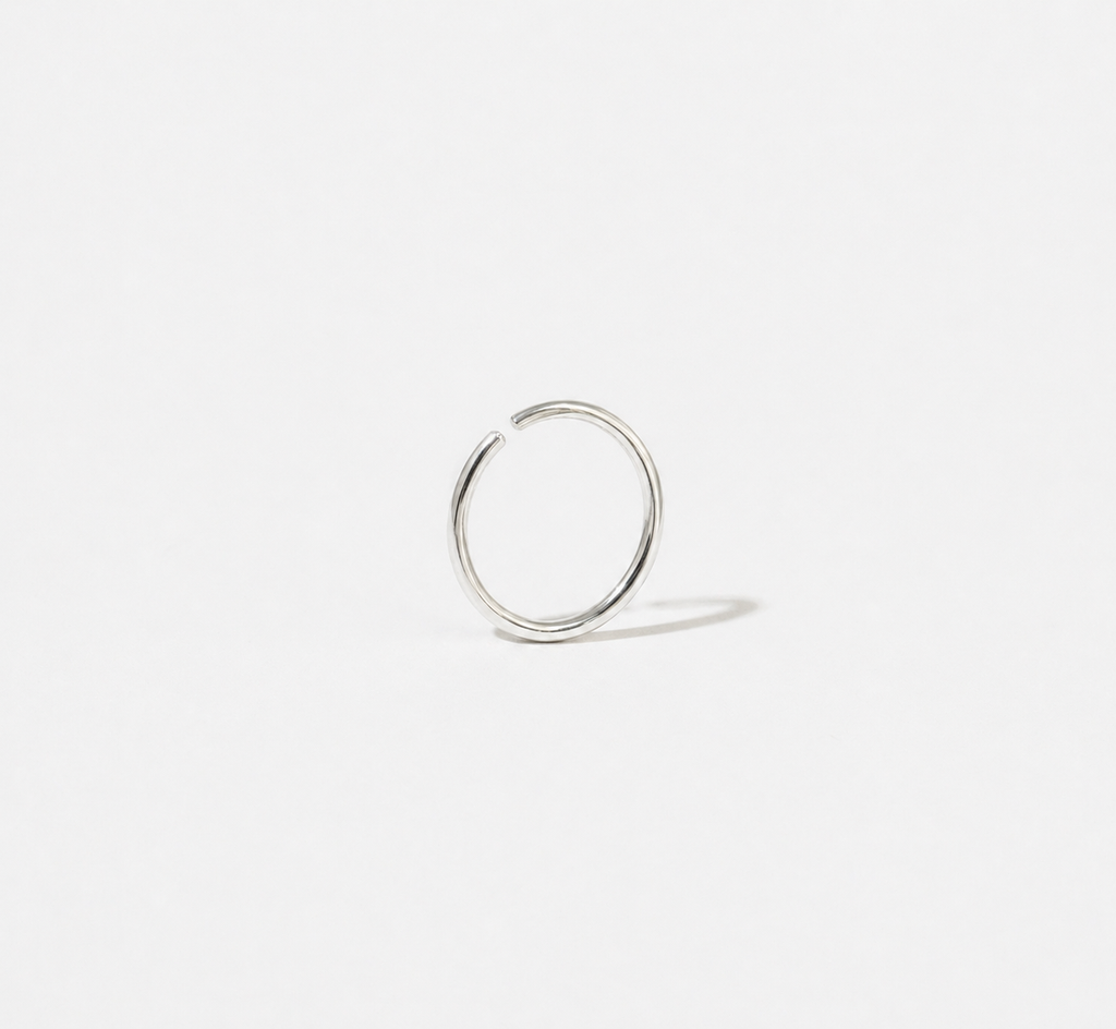 Silver 925 Sterling Silver Nose Ring Hoop – Cartilage / Lip Piercing (No Hinge, Seamless Design)