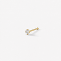 Aura Premium | 24G 925 Gold Sterling Silver Nose Stud + 2.5mm Cubic Zirconia Inlaid