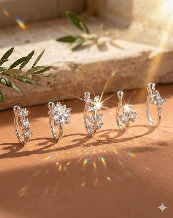 Mix/Match Silver Cubic Zirconia Nose Pins